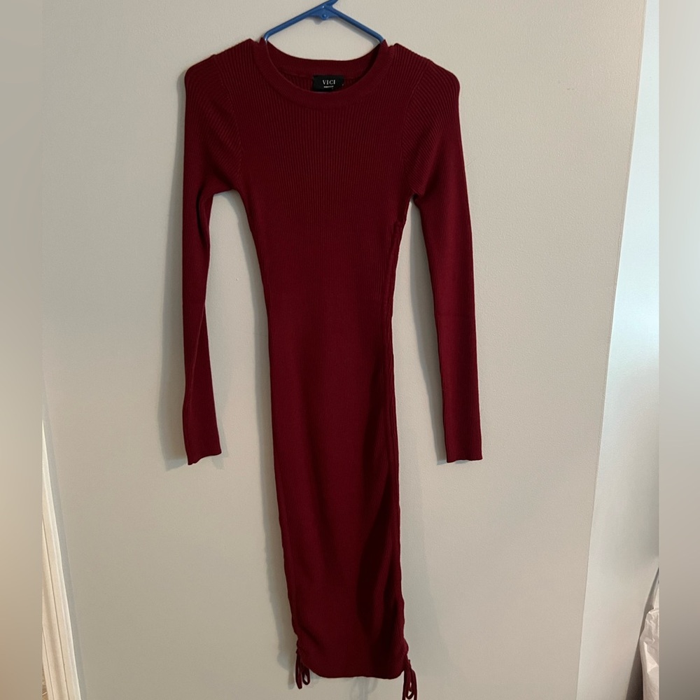 VICI bodycon scrunch side dress